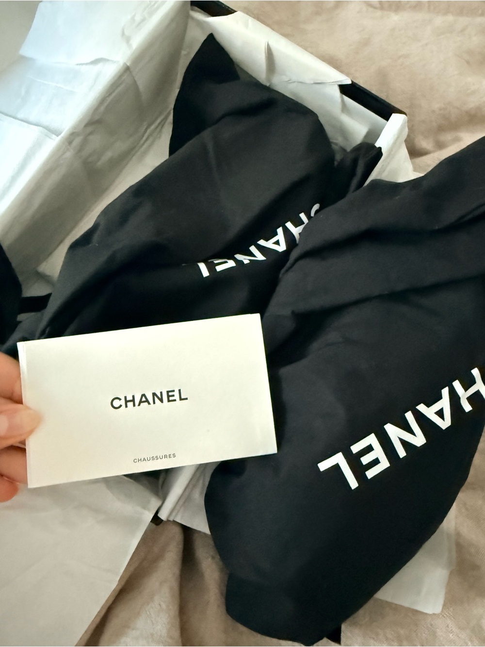 CHANEL Two-Tone Leather Espadrilles in Tan and Black - Picture 5 of 8